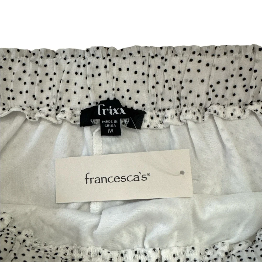 Trixxi‎ White and Black Polka Dot Mini Skirt